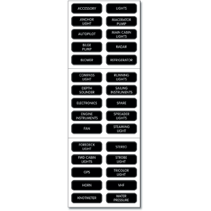 BOATZON | Blue Sea 8030 DC Panel Basic 30 Label Set