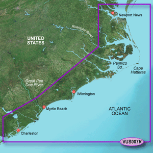 BOATZON | Garmin BlueChart® g3 Vision® HD - VUS007R - Norfolk - Charleston - microSD™/SD™