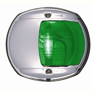 BOATZON | Perko LED Side Light - Green - 12V - Chrome Plated Housing