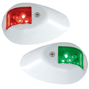 BOATZON | Perko LED Side Lights - Red/Green - 12V - White Epoxy Coated Housing