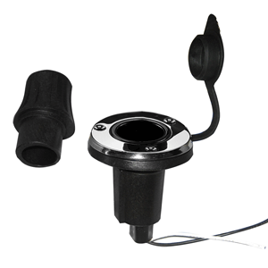BOATZON | Perko Locking Collar Pole Light Mounting Base - 2 Pin - Round - Stainless Steel