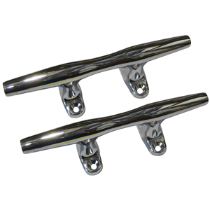 BOATZON | Perko 4' Open Base Cleat - Chrome Plated Zinc - Pair