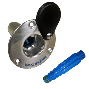 BOATZON | Jabsco Stainless Steel Quick-Release Hose Deck Mount Fitting & Hose Adapter