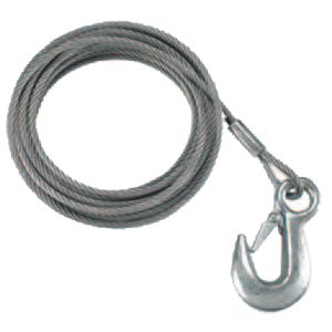 BOATZON | Fulton 7/32' x 50' Galvanized Winch Cable and Hook - 5,600 lbs. Breaking Strength