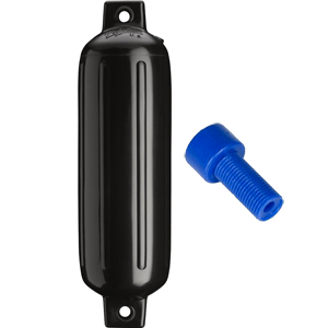BOATZON | Polyform G-3 Twin Eye Fender 5.5' x 19' - Black w/Air Adapter