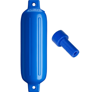 BOATZON | Polyform G-3 Twin Eye Fender 5.5' x 19' - Blue w/Air Adapter