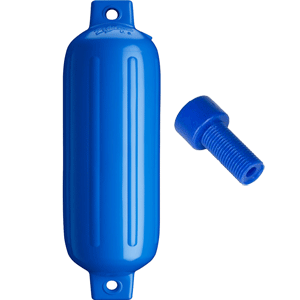 BOATZON | Polyform G-4 Twin Eye Fender 6.5' x 22' - Blue w/Air Adapter