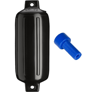 BOATZON | Polyform G-6 Twin Eye Fender 11' x 30' - Black w/Air Adapter