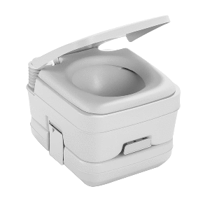 BOATZON | Dometic 964 MSD Portable Toilet w/Mounting Brackets - 2.5 Gallon - Platinum