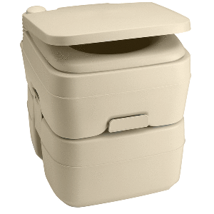 BOATZON | Dometic 965 MSD Portable Toilet w/Mounting Brackets - 5 Gallon - Parchment
