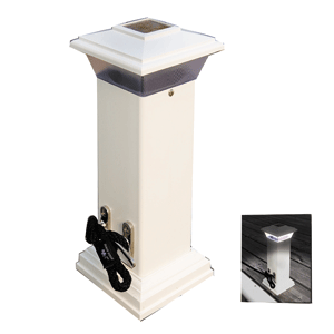 BOATZON | Dock Edge Cleatlite Solar Dock Light w/SS Mooring Cleat 12'