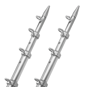 BOATZON | TACO 15' Telescopic Outrigger Poles HD 1-½' - Silver/Silver