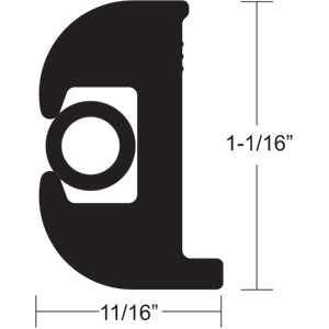 BOATZON | TACO Flex Vinyl Rub Rail Kit - Black w/Black Insert - 50' - 1-1/16'