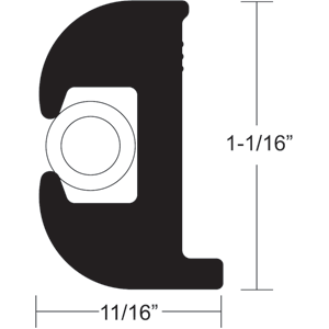 BOATZON | TACO Flex Vinyl Rub Rail Kit - Black w/White Insert - 50' - 1-1/16' x 11/16'