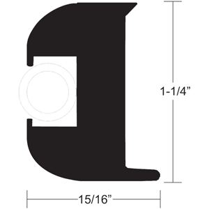 BOATZON | TACO Flex Vinyl Rub Rail Kit - Black w/White Insert - 50' - 1-1/4' x 15/16'
