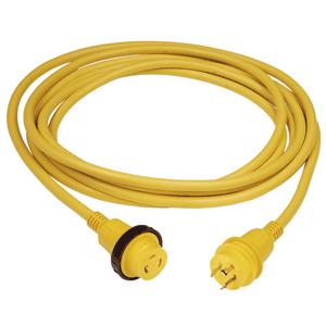 BOATZON | Marinco 30 Amp PowerCord PLUS Cordset w/Power-On LED - Yellow 50ft