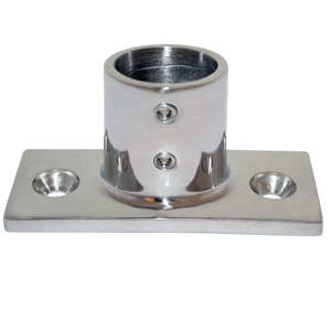 BOATZON | Whitecap 1' O.D. 90° 2-Hole Rectangle Base SS Rail Fitting