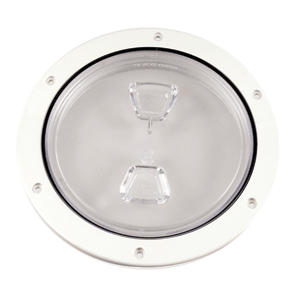 BOATZON | Beckson 6' Clear Center Screw Out Deck Plate - White