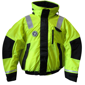 BOATZON | First Watch Hi-Vis Flotation Bomber Jacket - Hi-Vis Yellow/Black - Large