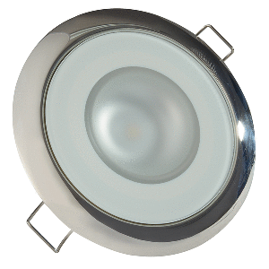 BOATZON | Lumitec Mirage - Flush Mount Down Light - Glass Finish/Polished SS Bezel - White Non-Dimming