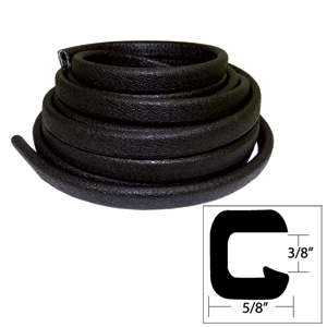 BOATZON | TACO Flexible Vinyl Trim - ⅜' Opening x ⅝'W x 25'L - Black