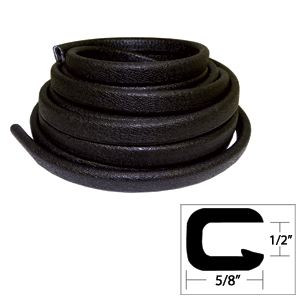 BOATZON | TACO Flexible Vinyl Trim - ½' Opening x ⅝'W x 25'L - Black