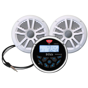 BOATZON | Boss Audio MCKGB350W.6 Marine Stereo & 6.5' Speaker Kit - White