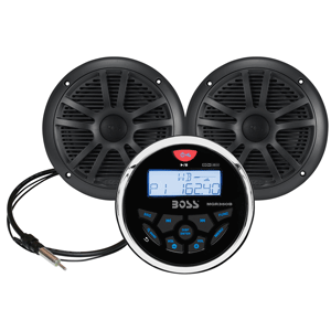 BOATZON | Boss Audio MCKGB350W.6 Marine Stereo & 6.5' Speaker Kit - Black