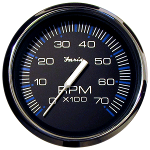 BOATZON | Faria Chesapeake Black 4' Tachometer - 7000 RPM (Gas) (All Outboards)