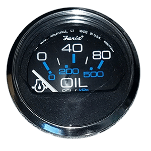 BOATZON | Faria Chesapeake Black 2' Oil Pressure Gauge (80 PSI)