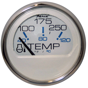 BOATZON | Faria Chesapeake White SS 2' Water Temperature Gauge (100-250°F)