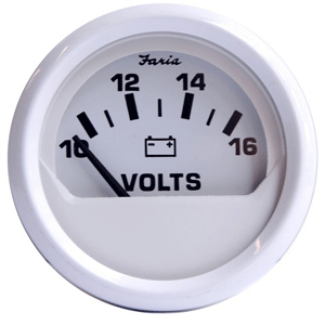 BOATZON | Faria Dress White 2' Voltmeter (10-16 VDC)