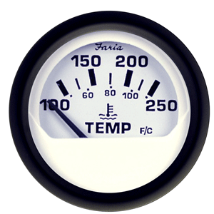 BOATZON | Faria Euro White 2' Water Temperature Gauge (100-250°F)