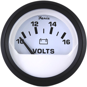 BOATZON | Faria Euro White 2' Voltmeter (10-16 VDC)