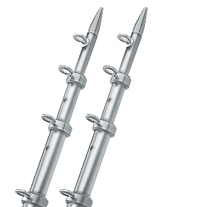 BOATZON | TACO 15' Silver/Silver Outrigger Poles - 1-1/8' Diameter
