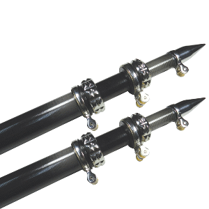BOATZON | TACO 16' Carbon Fiber Outrigger Poles - Pair - Black