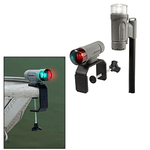 BOATZON | Attwood PaddleSport Portable Navigation Light Kit - C-Clamp, Screw Down or Adhesive Pad - Gray