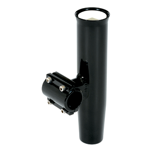 BOATZON | Lee's Clamp-On Rod Holder - Black Aluminum - Horizontal Mount - Fits 1.050' O.D. Pipe