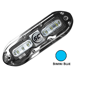 BOATZON | Shadow-Caster SCM-6 LED Underwater Light w/20' Cable - 316 SS Housing - Bimini Blue