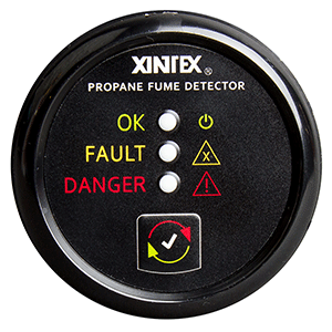 BOATZON | Xintex Propane Fume Detector w/Plastic Sensor - No Solenoid Valve - Black Bezel Display