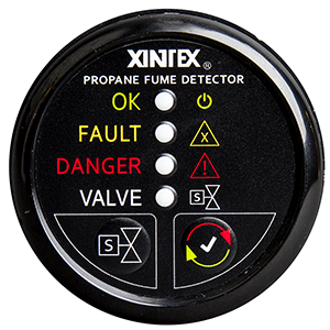 BOATZON | Xintex Propane Fume Detector w/Plastic Sensor & Solenoid Valve - Black Bezel Display