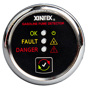 BOATZON | Xintex Gasoline Fume Detector & Alarm w/Plastic Sensor - Chrome Bezel Display