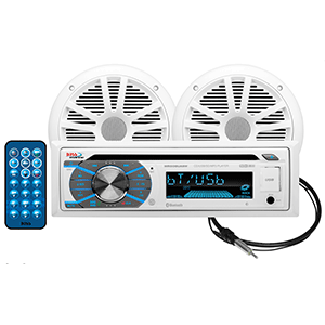 BOATZON | Boss Audio MCK508WB.6 Marine Stereo & 6.5' Speaker Kit - White