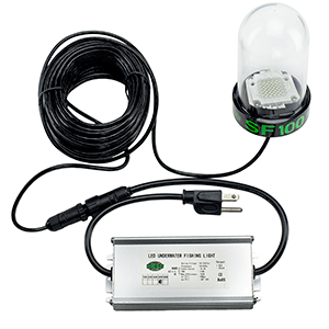 BOATZON | Hydro Glow SF100G 100W/120VAC Underwater Dock Light - Green Anchored To Bottom