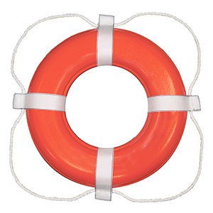BOATZON | Taylor Made Foam Ring Buoy - 20' - Orange w/White Grab Line