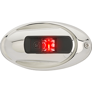 BOATZON | Attwood LightArmor Vertical Surface Mount Navigation Light - Oval - Port (red) - Stainless Steel - 2NM