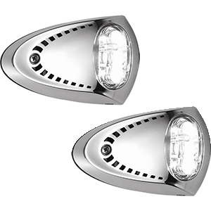 BOATZON | Attwood LED Docking Lights - Stainless Steel - White LED - Pair