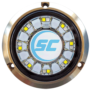 BOATZON | Shadow-Caster Blue/White Color Changing Underwater Light - 16 LEDs - Bronze