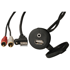 BOATZON | FUSION MS-CBUUSB3.5 Panel Mount USB & 3.5mm Headphone Jack