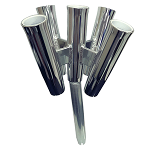 BOATZON | Tigress Five Rod Cluster - Bent Butt - Polished Aluminum